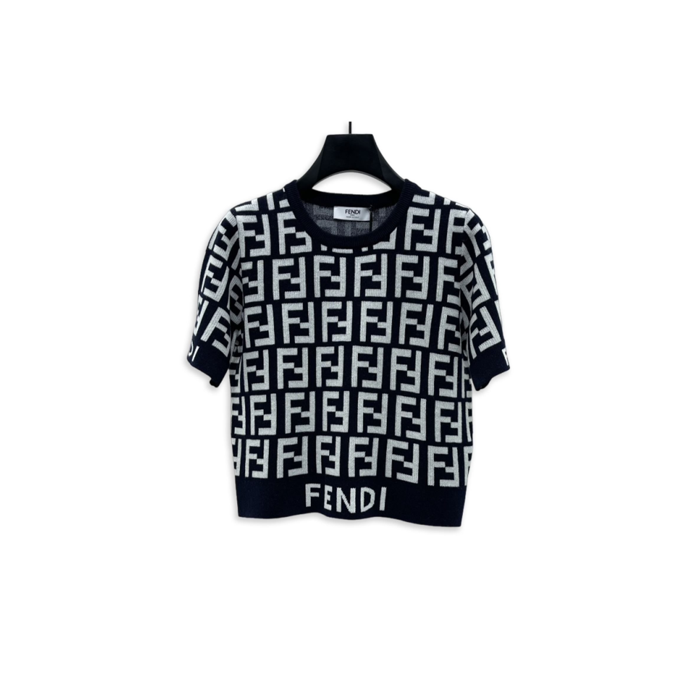 FENDI CREW NECK PULLOVER KNIT SHORT SLEEVE